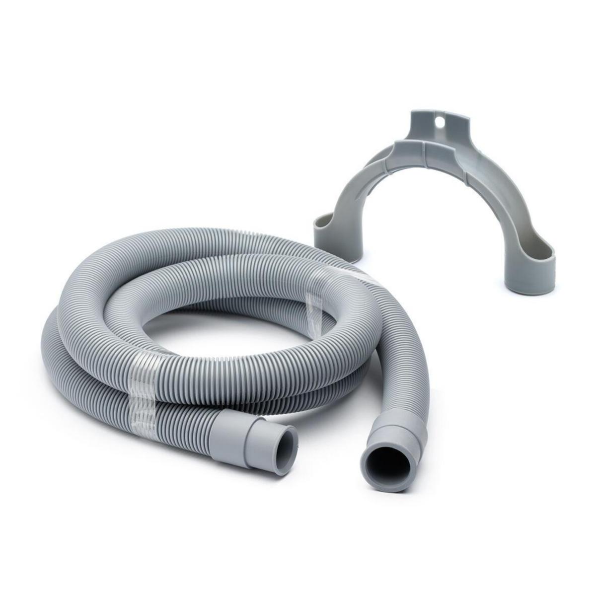 Outlet hose for dishwashers and washing machines, Purus - OUTLET HOSE FOR DISH/WASHING MACHINE 2.5M W SUPPORT BRACKET