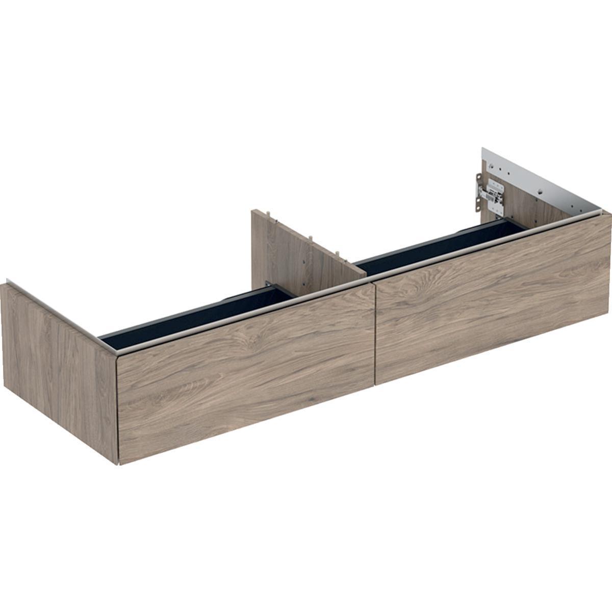 Underskåp ONE 135cm, Geberit - GEBERIT ONE UNDERSKÅP 135 MED TVÅ LÅDOR 135X47 VALNÖT