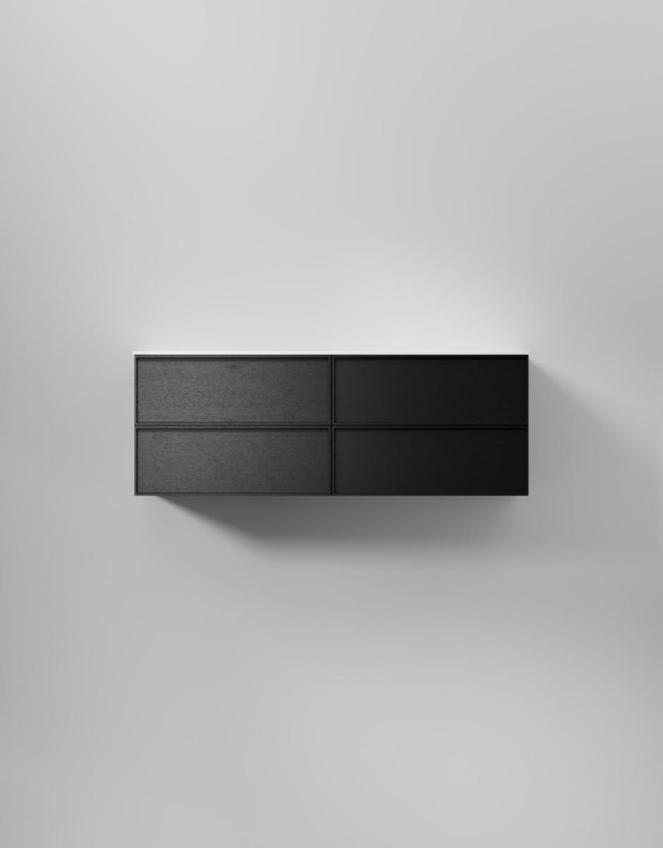 Tvättställsskåp Core Sense, INR - INR KOMMOD CORE SENSE 140 D BLACK OAK, 4 LÅDOR