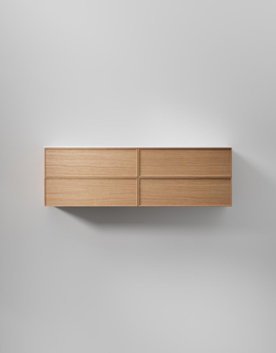 Tvättställsskåp Core Sense, INR - INR KOMMOD CORE SENSE 160 D NATURAL OAK, 4 LÅDOR