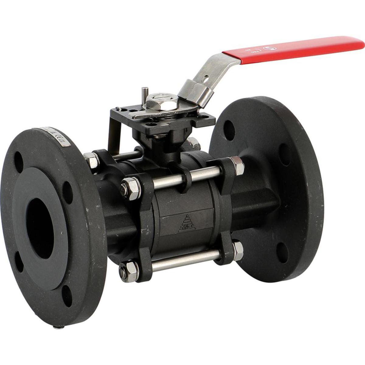 3-delad kulventil i kolstål 1.0619 Typ 710 PN40 flänsad - KULVENTIL 710 DN80 FL PN40 1.0619 ISO TOP