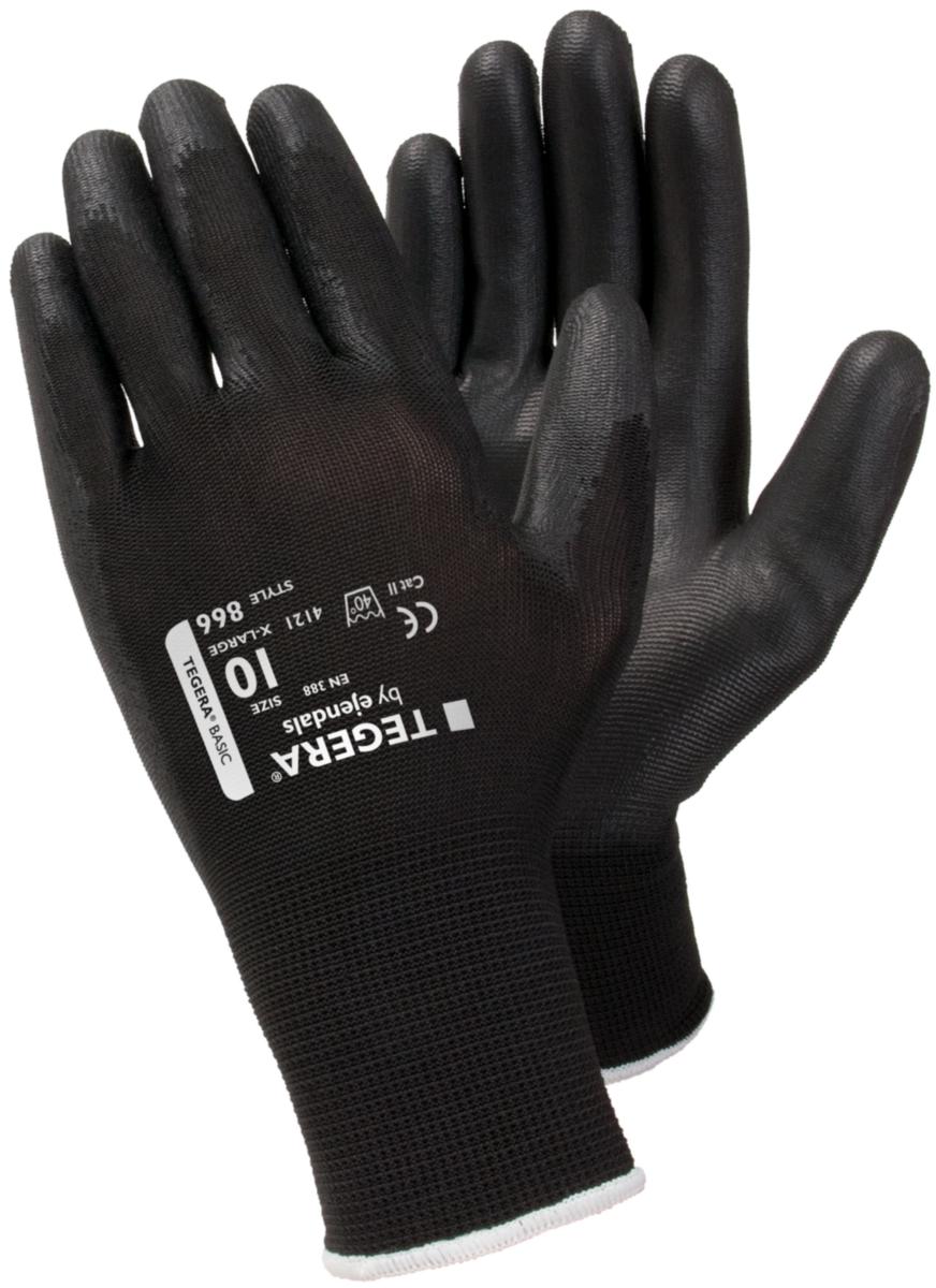 Assembly Glove Tegera® 866 - GLOVE TEGERA 866 BLACK PU COATED PALM SIZE 10 6 PACK