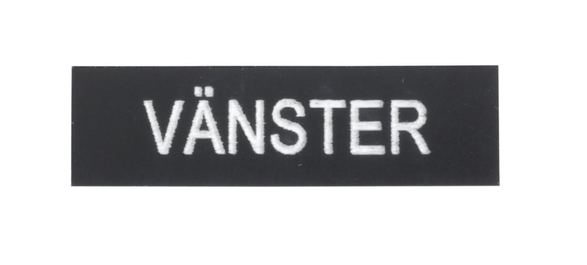 Märkt skylt ZBY, svart - SKYLT ZBY02710 VÄNSTER