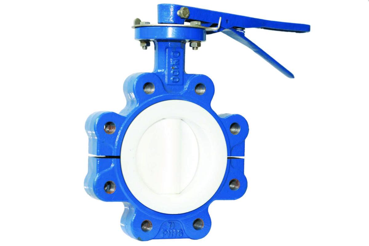 Butterfly valve AVI 1482 PTFE LUG, a-collection - DN100 BFV VALVE 1482 PTFE LUG GGG40 PN16 LEVEL FDA