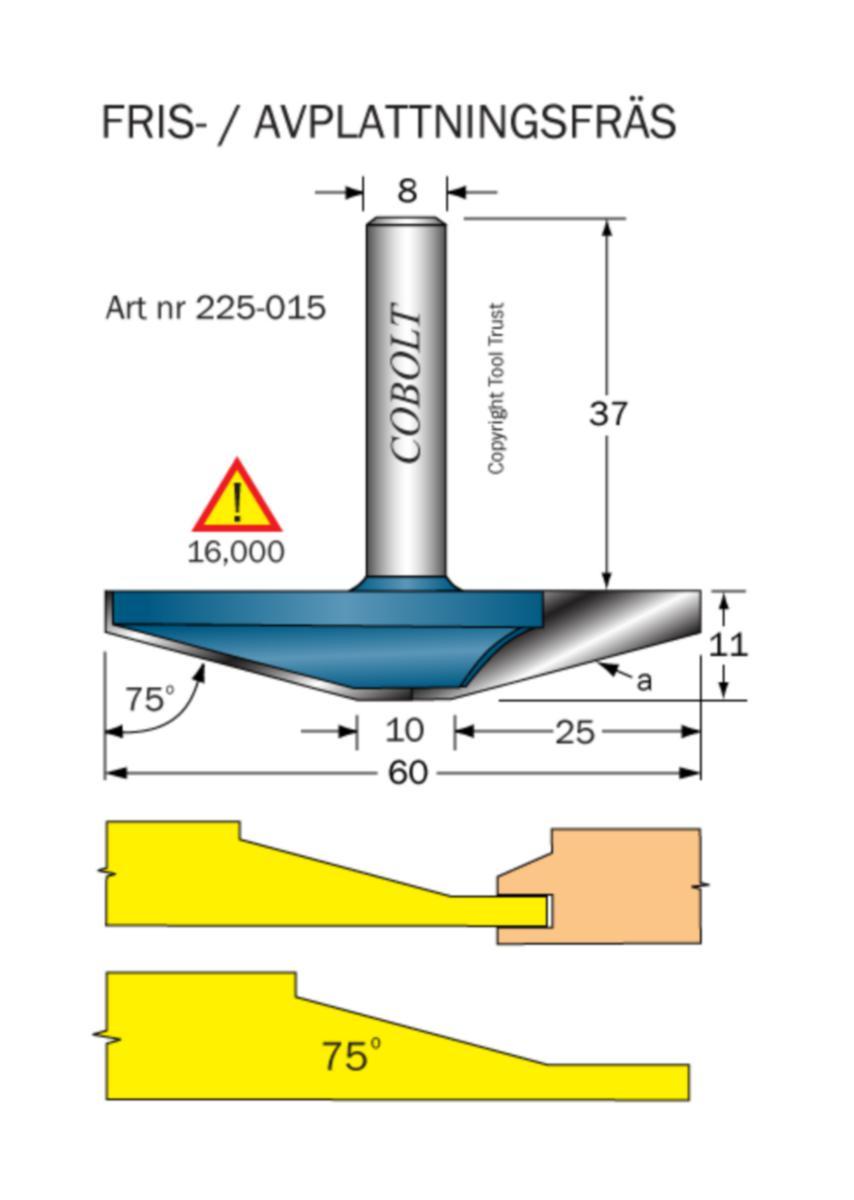 Frisfräs Cobolt HM - FRISFRÄS HM COBOLT D60 75° L11 TL48 S8