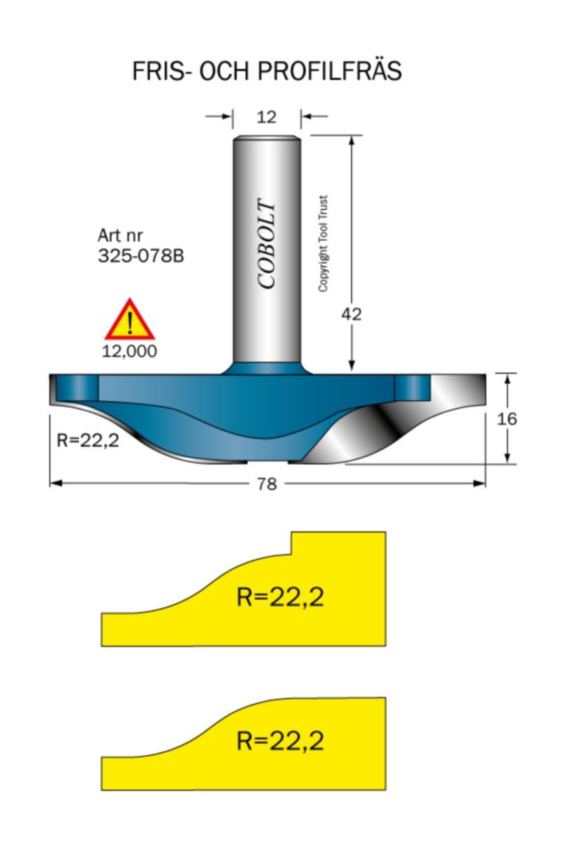 Frisfräs Cobolt HM - FRISFRÄS HM COBOLT D78 R22.2 L16 TL58 S12