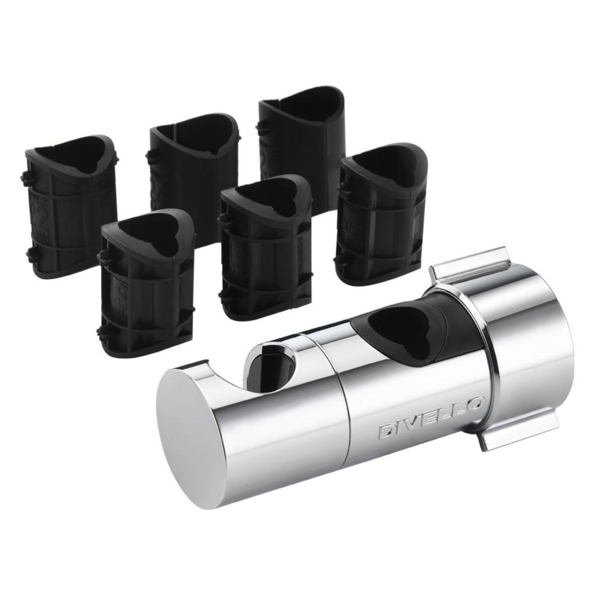 Slider for shower rail Mono Ø18-25, DIVELLO - DIVELLO MONO Ø18-25 CHROME SHOWER BAR GLIDER