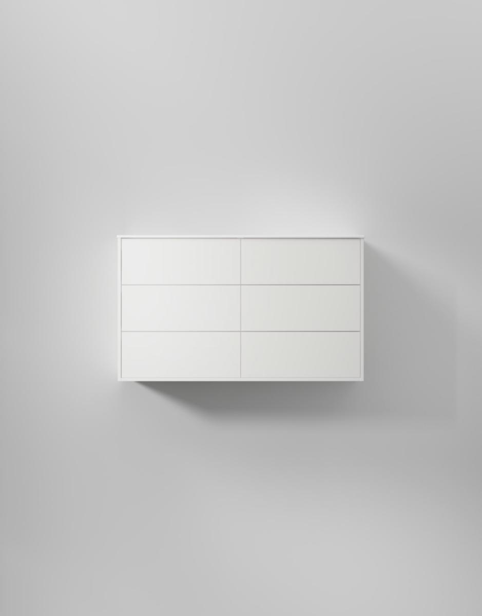 Tvättställsskåp Terra Solid, INR - INR KOMMOD TERRA SOLID 120 D PURE WHITE, 6 LÅDOR
