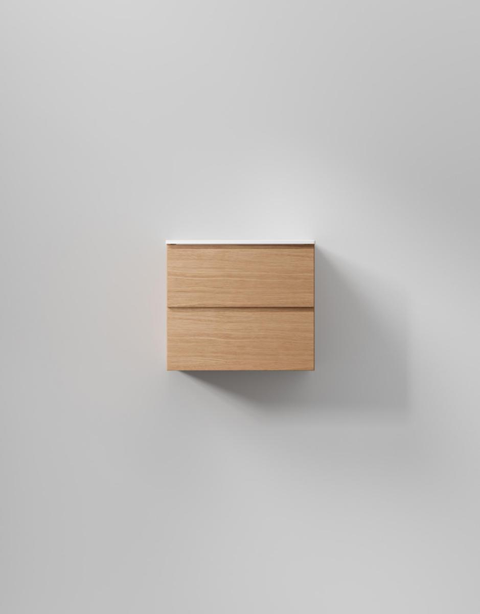 Tvättställsskåp Core XS Grip, INR - INR KOMMOD CORE XS GRIP 60 NATURAL OAK, 2 LÅDOR