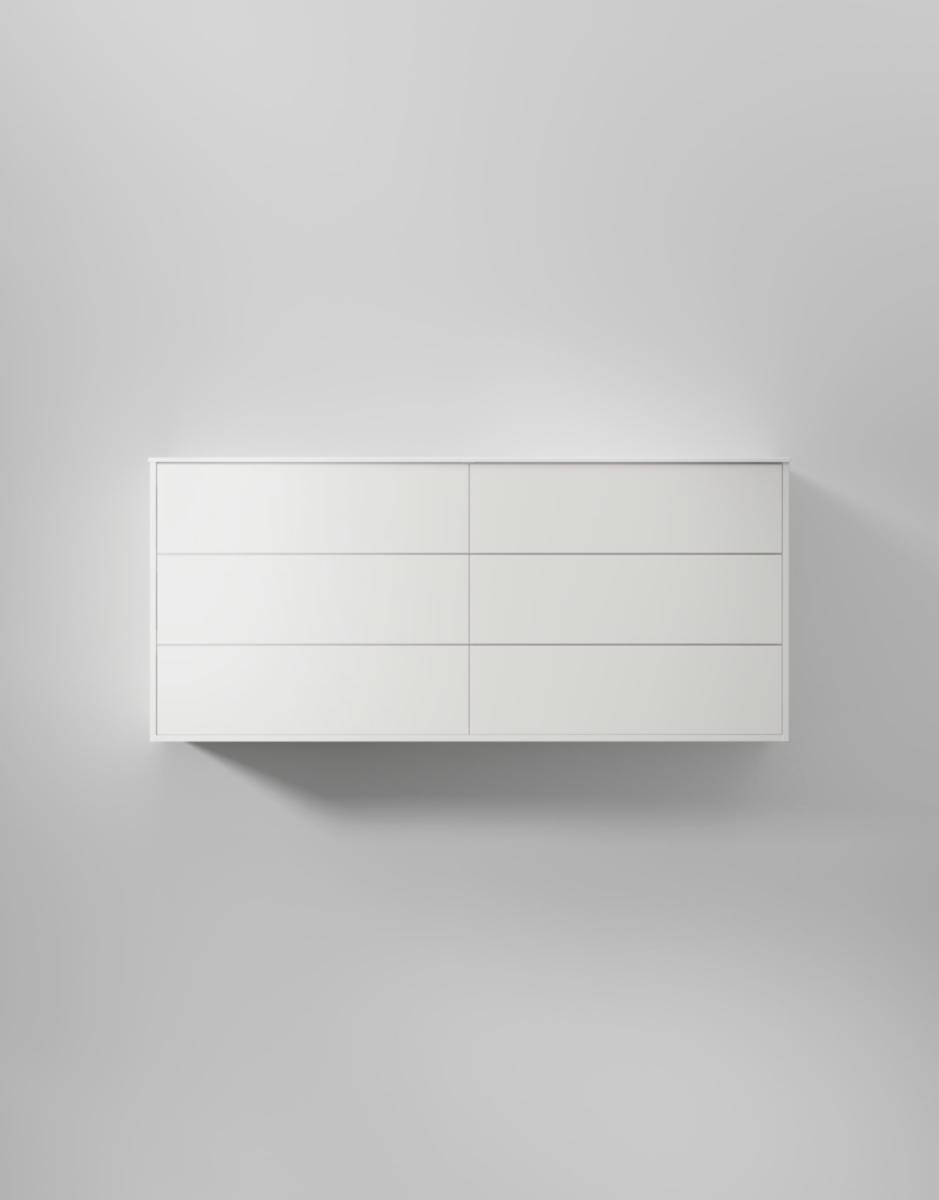 Tvättställsskåp Terra Solid, INR - INR KOMMOD TERRA SOLID 160 D PURE WHITE, 6 LÅDOR