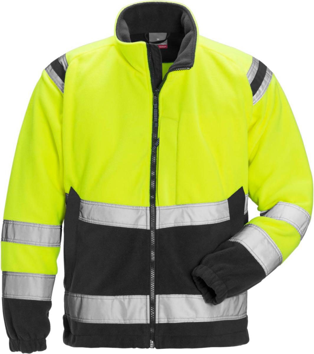 Fleecejacka Fristads 4041 FE - FLEECEJACKA FK 4041 FE GUL/SVA VARSEL KL3 STL L