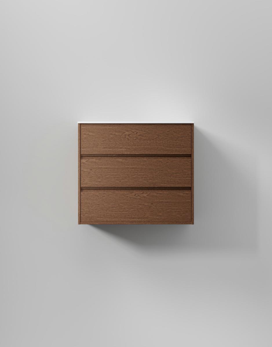 Tvättställsskåp Terra Grip, INR - INR KOMMOD TERRA GRIP 80 DARK OAK, 3 LÅDOR