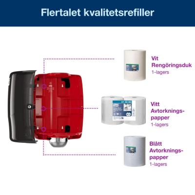 TORK DISPENSER MAXI CENTRUMMAT RÖD/SVART 653008