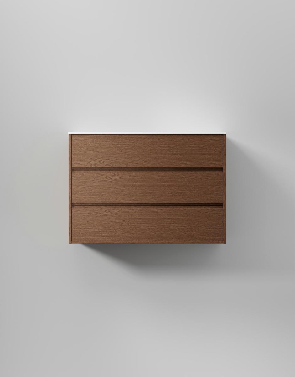 Tvättställsskåp Terra Grip, INR - INR KOMMOD TERRA GRIP 100 DARK OAK, 3 LÅDOR