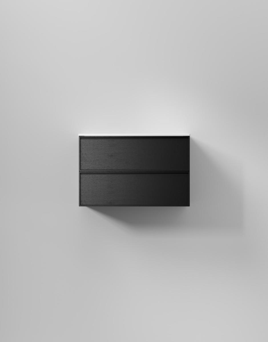 Tvättställsskåp Core XS Sense, INR - INR KOMMOD CORE XS SENSE 80 BLACK OAK, 2 LÅDOR