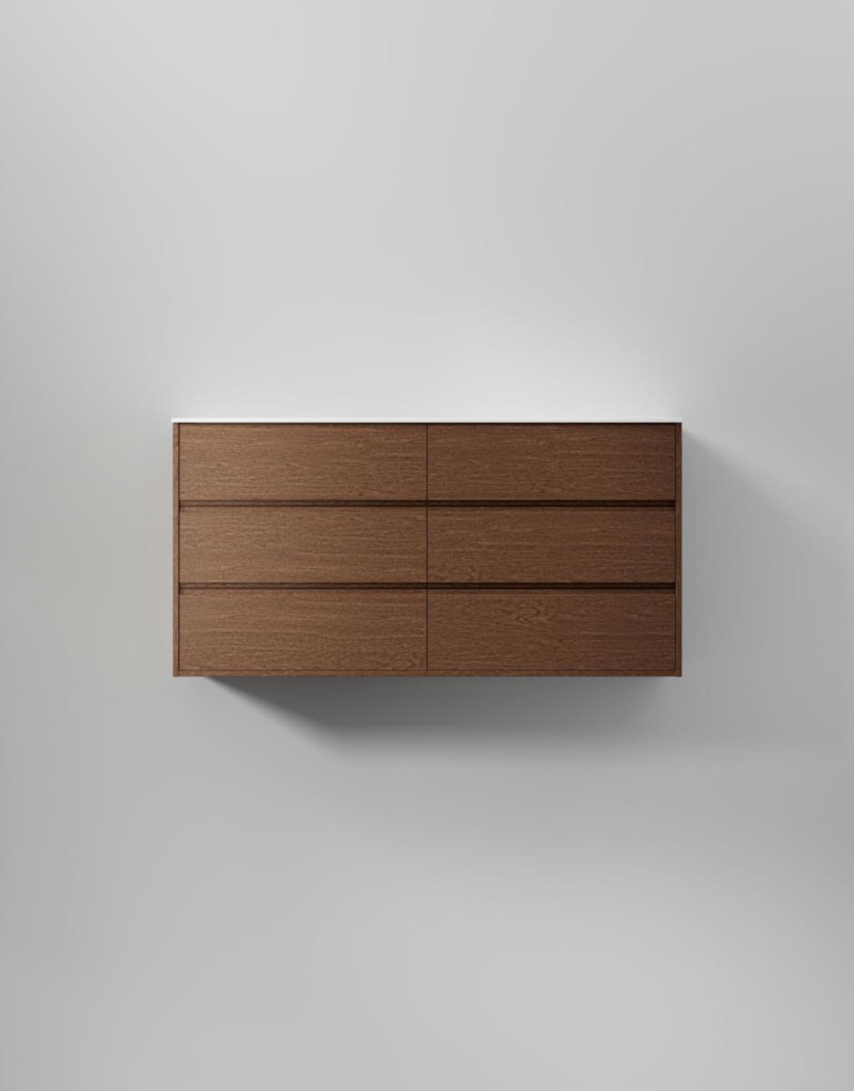 Tvättställsskåp Terra Grip, INR - INR KOMMOD TERRA GRIP 140 D DARK OAK, 6 LÅDOR