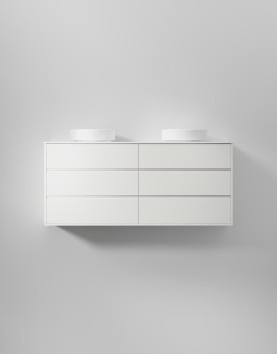 Tvättställsskåp Terra Grip, INR - INR KOMMOD TERRA GRIP 160 D PURE WHITE, 6 LÅDOR