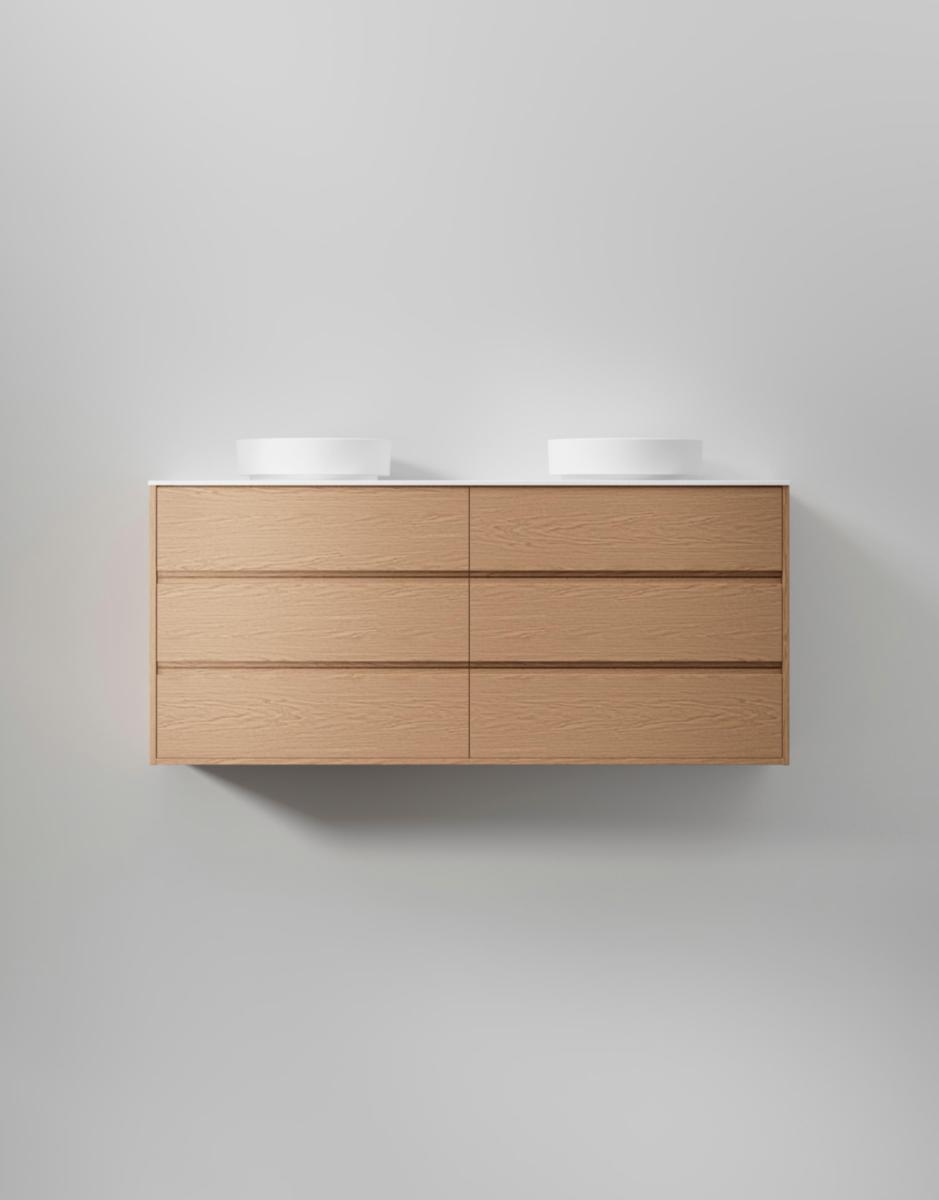 Tvättställsskåp Terra Grip, INR - INR KOMMOD TERRA GRIP 160 D NATURAL OAK, 6 LÅDOR