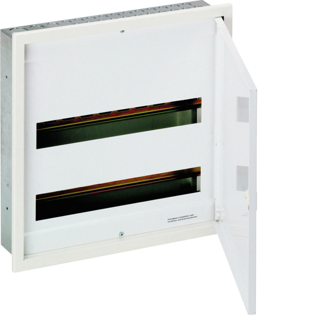 Delta plåt, infälld med dörr, IP 30, Hager - INFÄLLD PLÅTKAPSLING VU218 F MED DÖRR