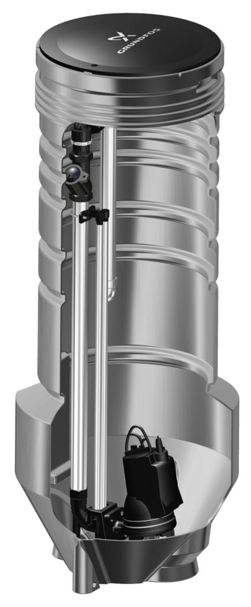 Pumpstation utan pump, Grundfos - PS.R.08.25.S.GC.SS50.A50.SEG PUMPSTATION. GRUNDFOS