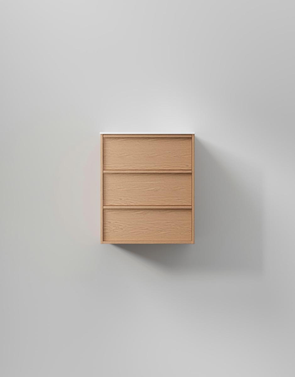 Tvättställsskåp Terra Carve, INR - INR KOMMOD TERRA CARVE 60 NATURAL OAK, 3 LÅDOR