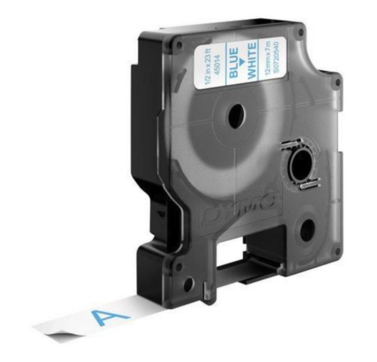 Label dymo d1 - TAPE DYMO D1, 12 MM X 7 M BLUE TEXT ON WHITE TAPE