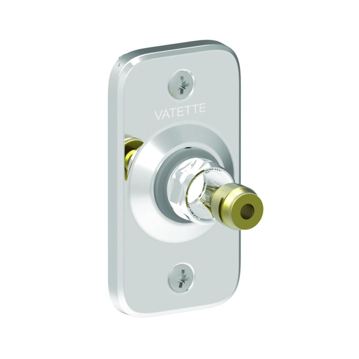 Chrome Mounting Plate V6 1-pipe for Vatette coupling system - VATETTE BRACKETV6 1-PIPE Ø15 VATETTE PLASTIC CONE