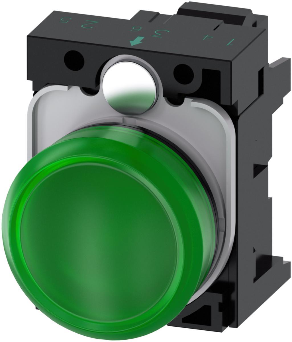 Signallampa 3SU11 övriga - SIGNALLAMPA GRÖN 110V 3SU1103-6AA40-3AA0