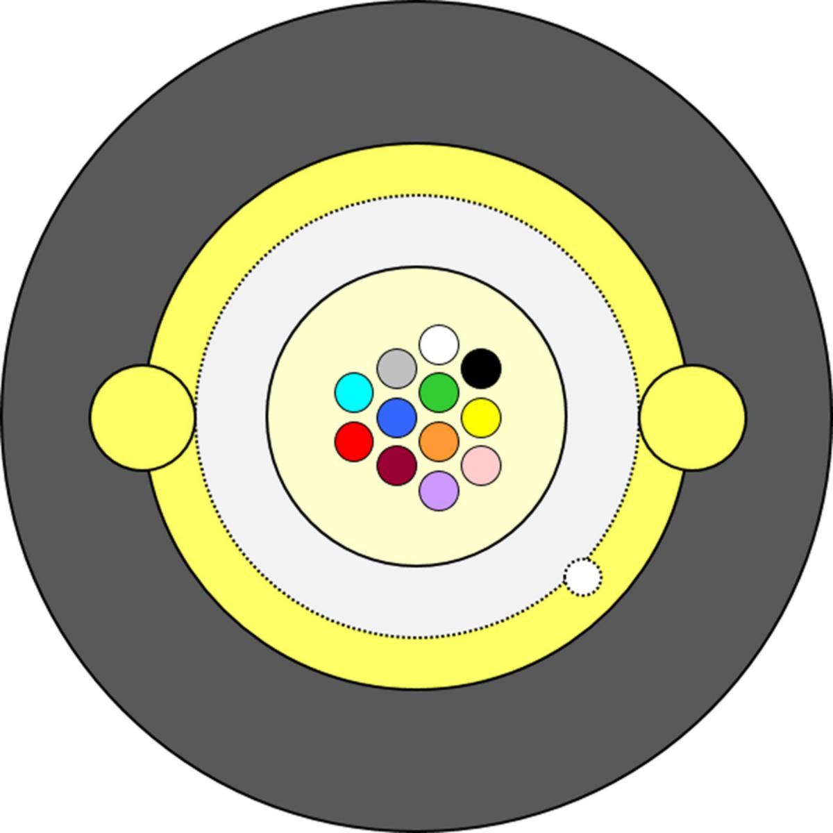 Mikrokabel 2-12F SM UT G657A1 3,7mm Melbye - 12F SM G657A1 MIKROKAB UT MIKROKABEL UTOMHUS SM