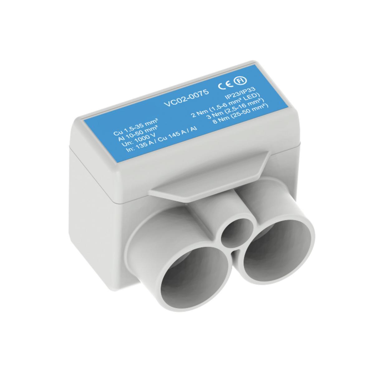 Anslutningsplint OPK, Al 2x50 / Cu 2x35 + 1x1,5-6 mm² - PLINT 2X50/35 1X1,5-6MM² BLÅ OPK502N