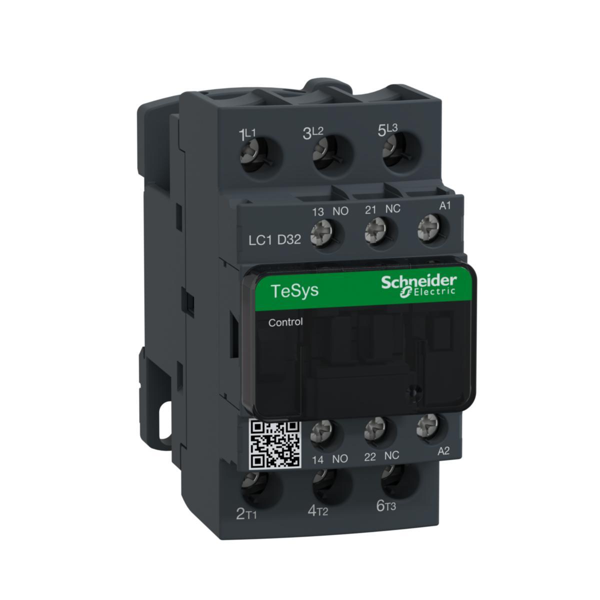 Kontaktor 9-38A LC1D, AC spole - KONTAKTOR 32A 15KW 110VAC LC1D32F7