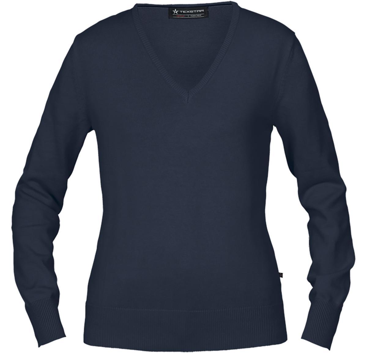 Pullover Texstar PW011 V-hals Unisex - PULLOVER TEXSTAR PW01 V-HALS DAM MARIN STL XS