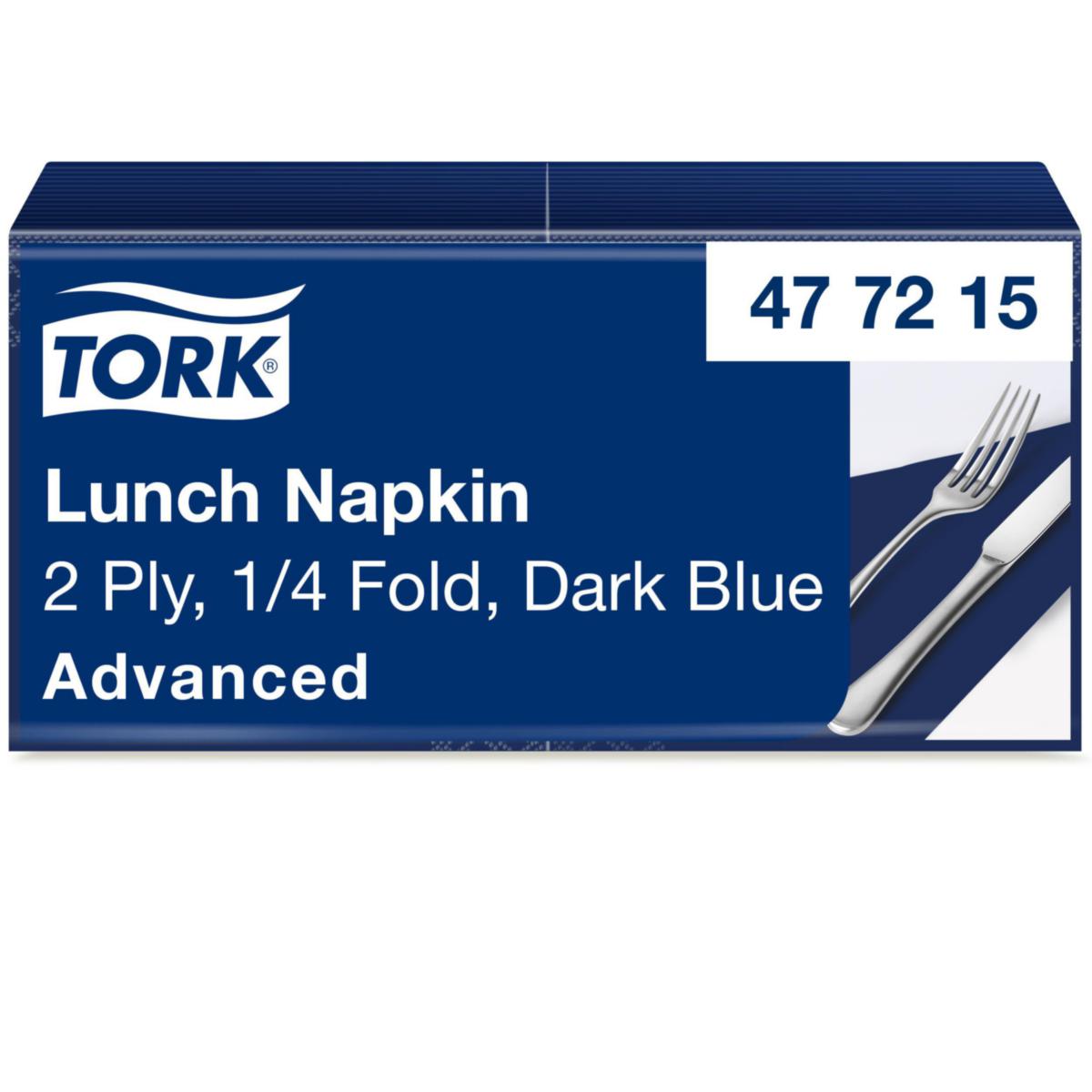 Lunchservett Tork Advance - LUNCHSERVETT TORK MÖRKBLÅ 33x33CM 2-LAGER 200ARK//BUNT