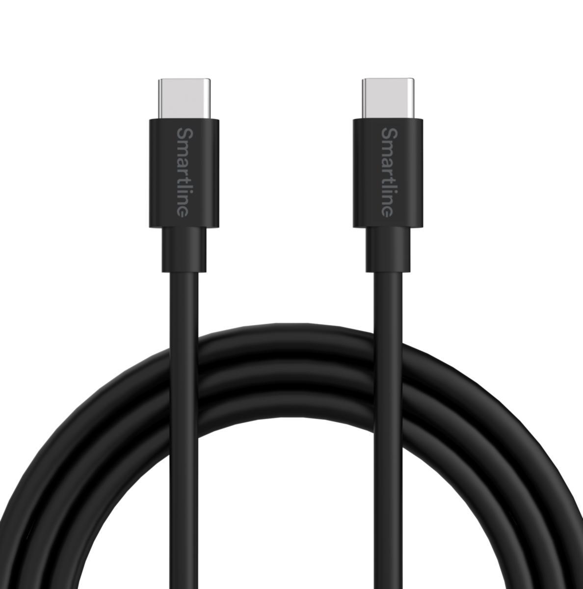 Laddkabel, USB-C till USB-C - LADDKABEL 1 M USB-C TILL USB-C SVART SMARTLINE