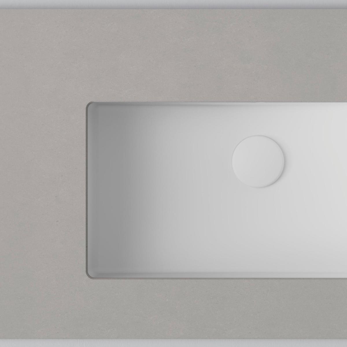 Bänkskiva Wave 70, INR - INR BÄNKSKIVA WAVE 70 RAW CONCRETE / MATTE WHITE, UB