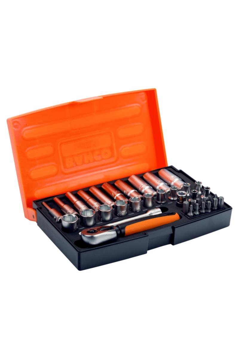 Socket Wrench Set Bahco SL25L - SOCKET SET BAHCO SL25L 1/4 LONG SOCKETS