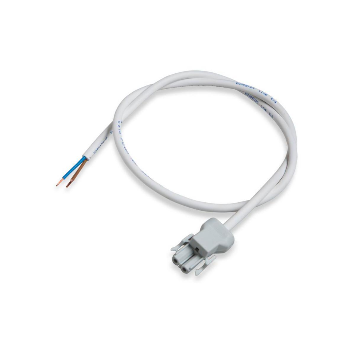 HF-kablage RQQ 2x0,75 mm² med grå hylskontakt NCC22S.W och fri ände. - KABLAGE RQQ 2G0.75 GRÅ 1M NCL120TX07010G