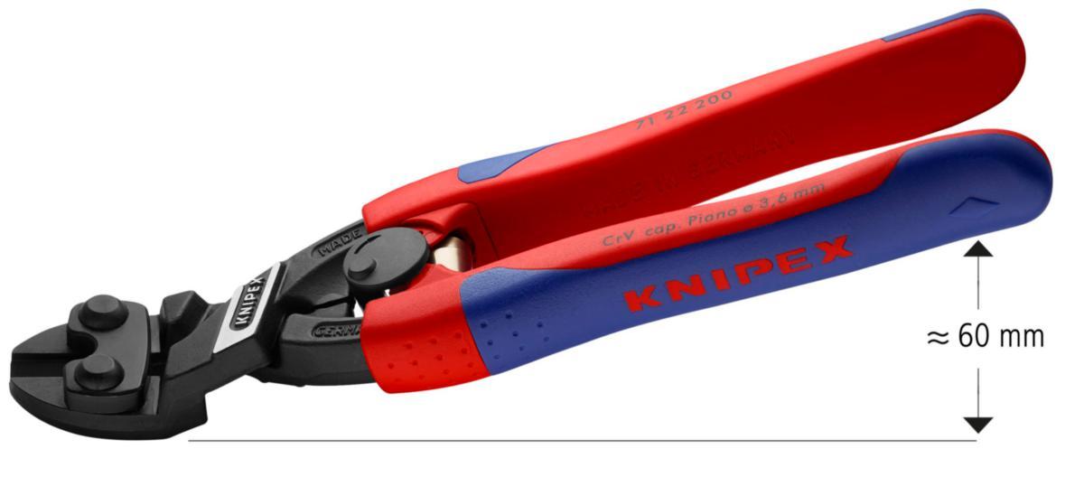 Kraftavbitare Knipex 7122 Comfort - KRAFTAVBITARE KNIPEX VINKLAD 7122-200 MAX 3,6MM 2-KOMP