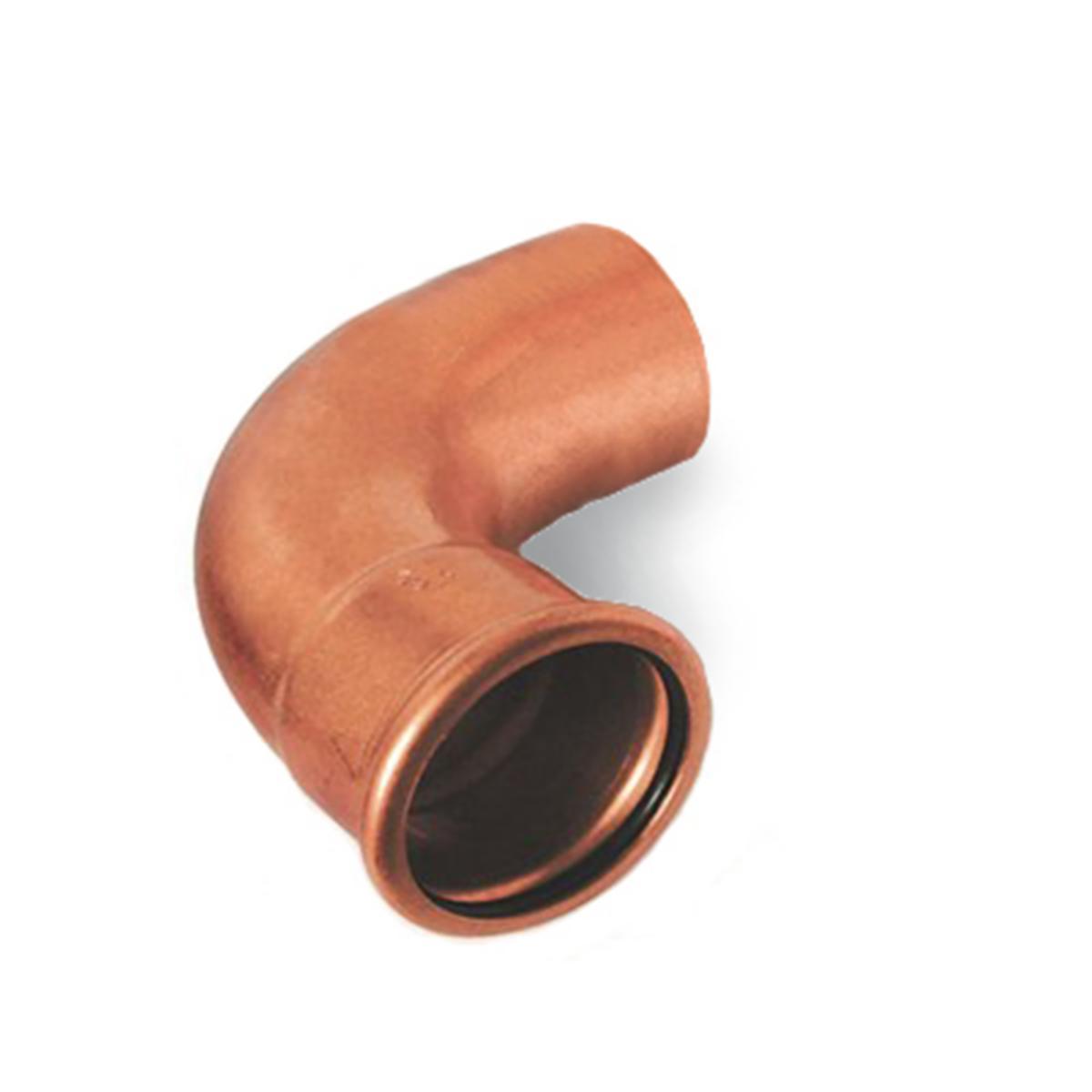 Bend 90° with 1 socket Type M Copper, a-collection - 76.1 A-PRESS CU ELBOW 90GR 1M M-PROFILE