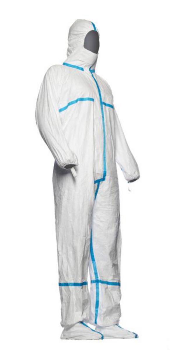Korttidsoverall Tyvek Classic 600 Plus, med integrerade sockar - DISPOSABLE COVERALL TYVEK 600 PLUS WITH SOCKS WHITE XXL