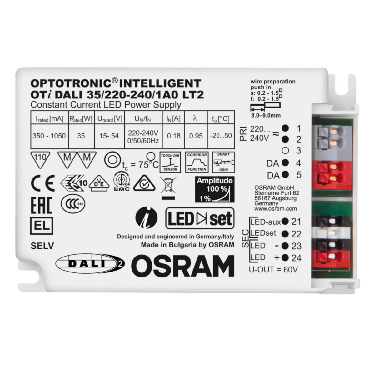 LED Driver OTI DALI, Osram - OTI DALI 35/220-240/1A0