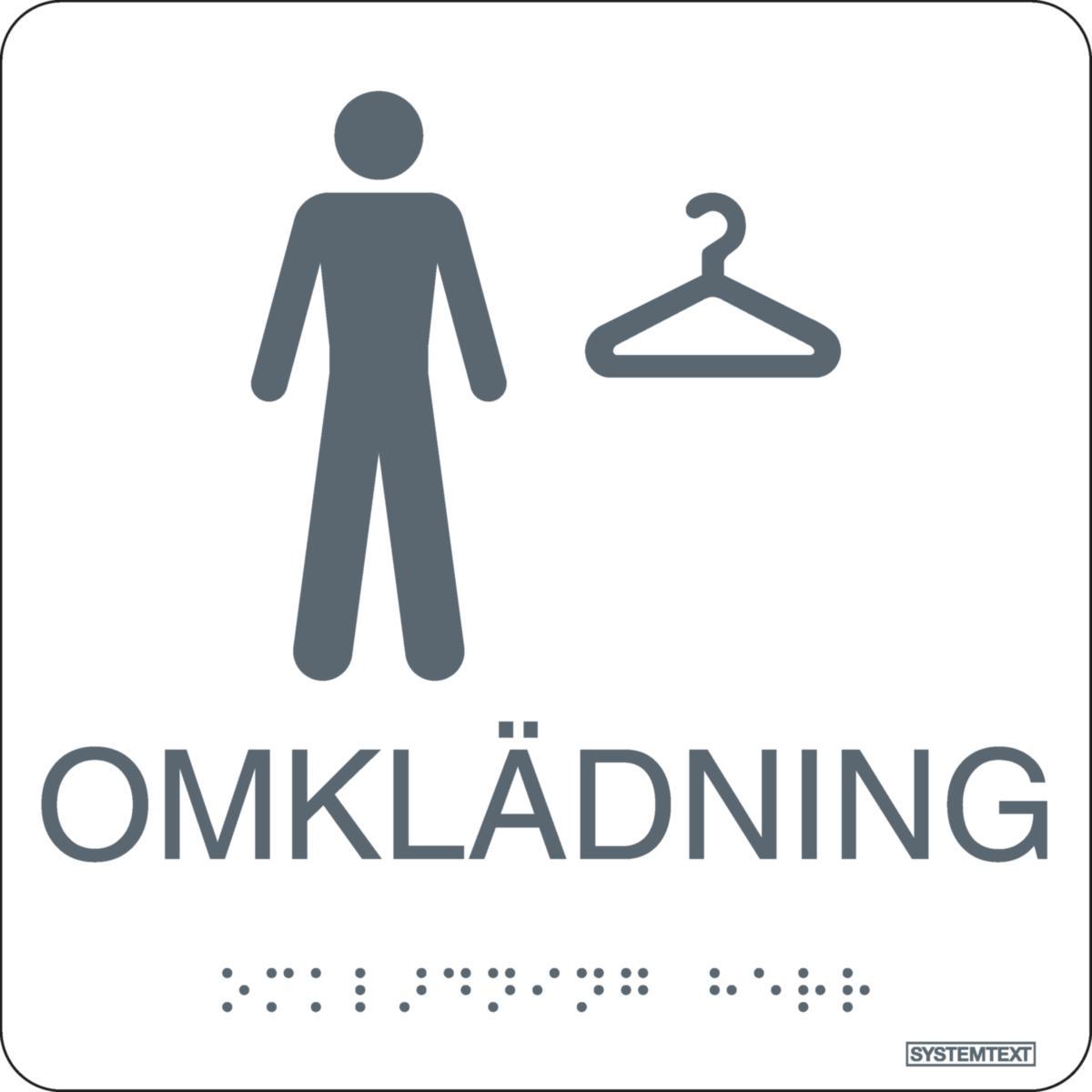 Tactile signs “Other" - Tactile 'Omklädning' White
