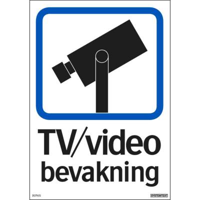 SKYLT "TV/VIDEO BEVAKNING" 210MMX148MM