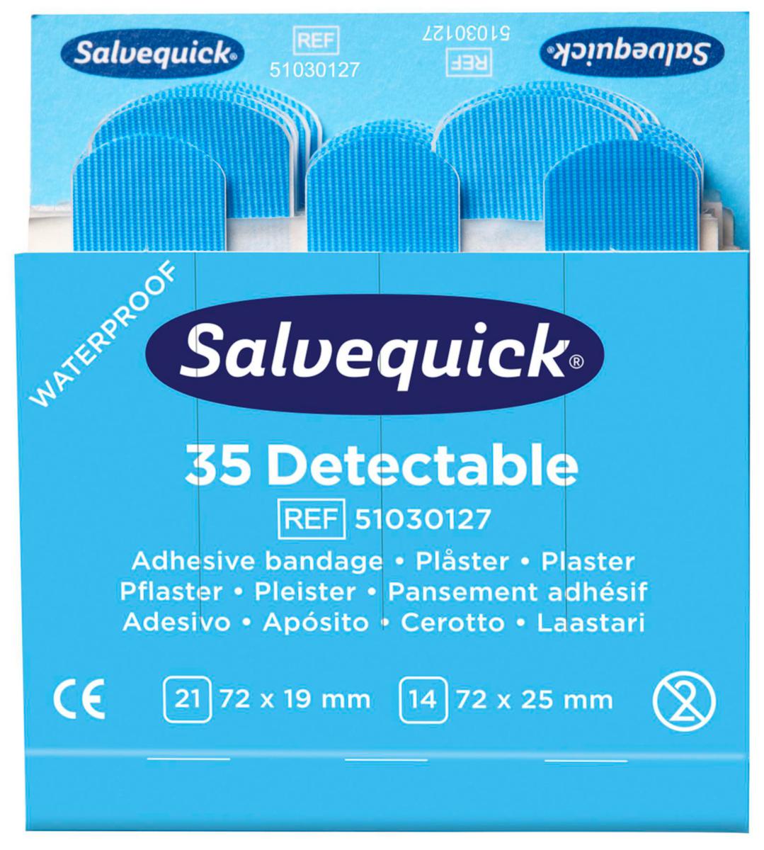 Plåster Salvequick Blue Detect - PLÅSTER SALVEQUICK BLUE DETECT DETECT REFILL. 6 REF/ASK