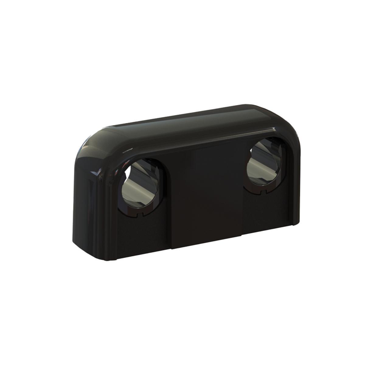 Pipe clamp Falu Snap Black, Faluplast - DOUBLE PIPE CLIP 40 C/C FOR PIPES 12/15/16 MM BLACK