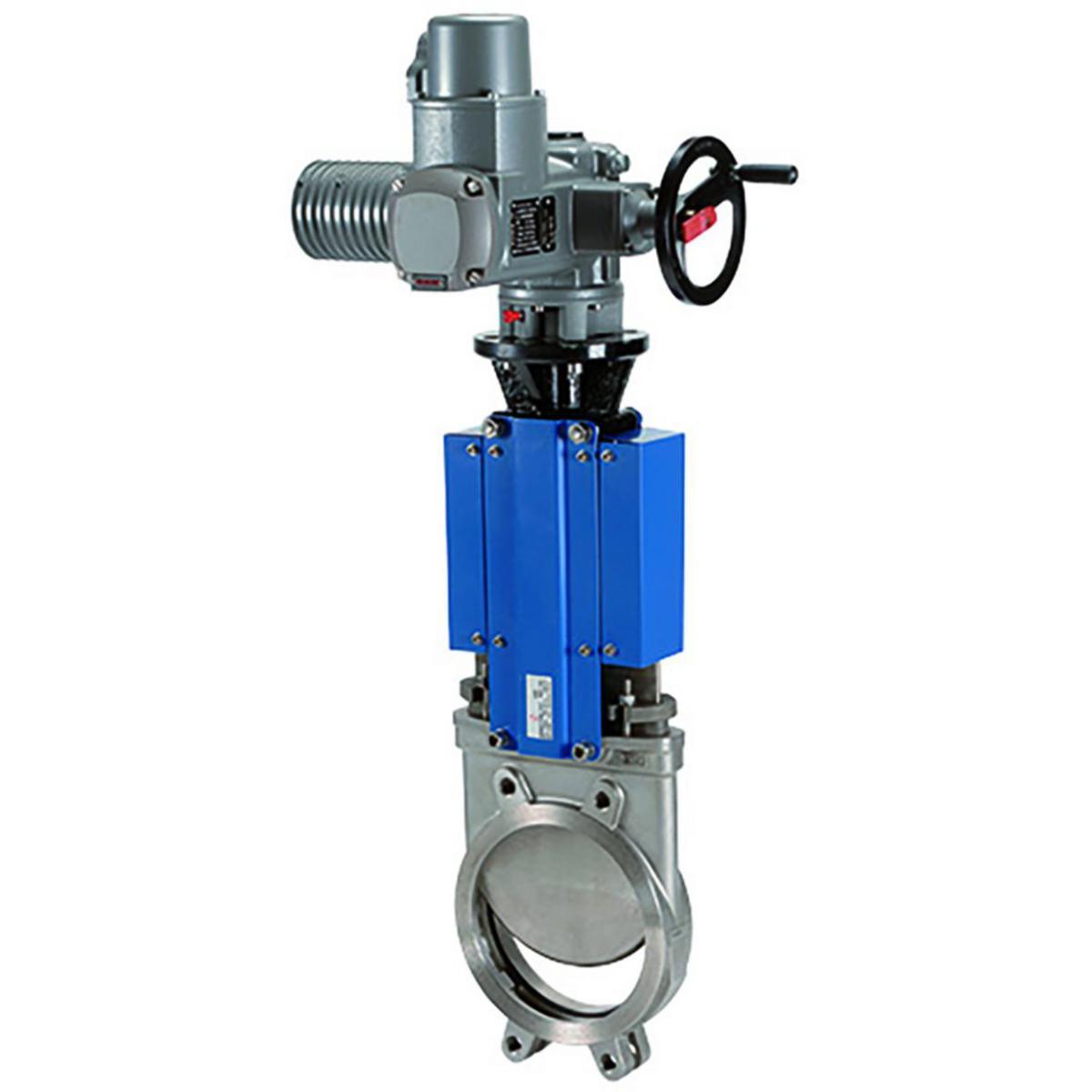 Elektrisk skjutspjällsventil i syrafast stål (CF8M), typ 172 med spjällskiva i syrafast stål (F316), EPDM foder, Luggad anslutning - SKJUTSPJÄLL 172 DN50 PN10 LUG CF8M/F316/EPDM AUMA SA07.2