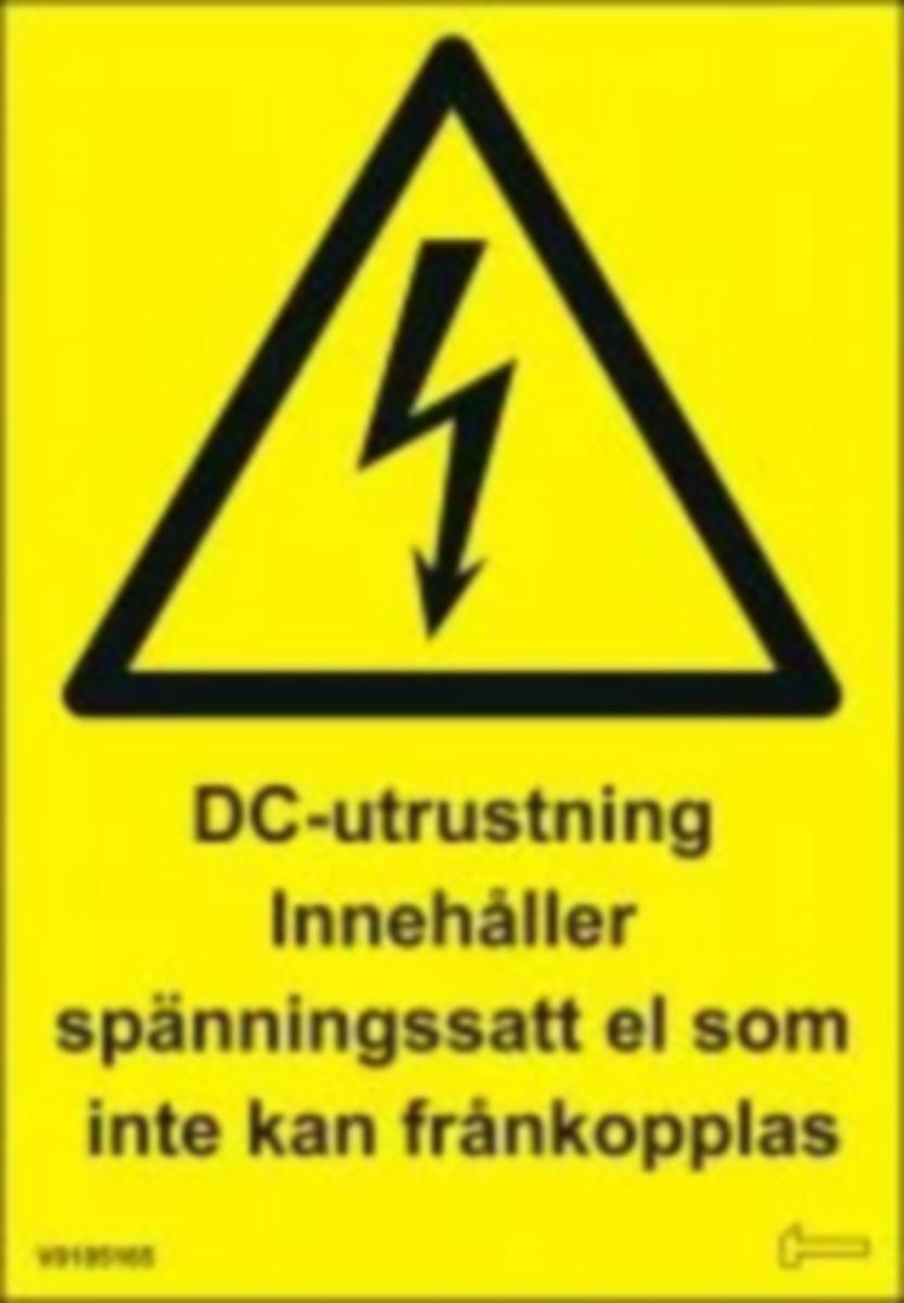 Dekal för Solcells-/Energilagringssystem - DEKAL - DC-UTRUSTNING INNEHÅL