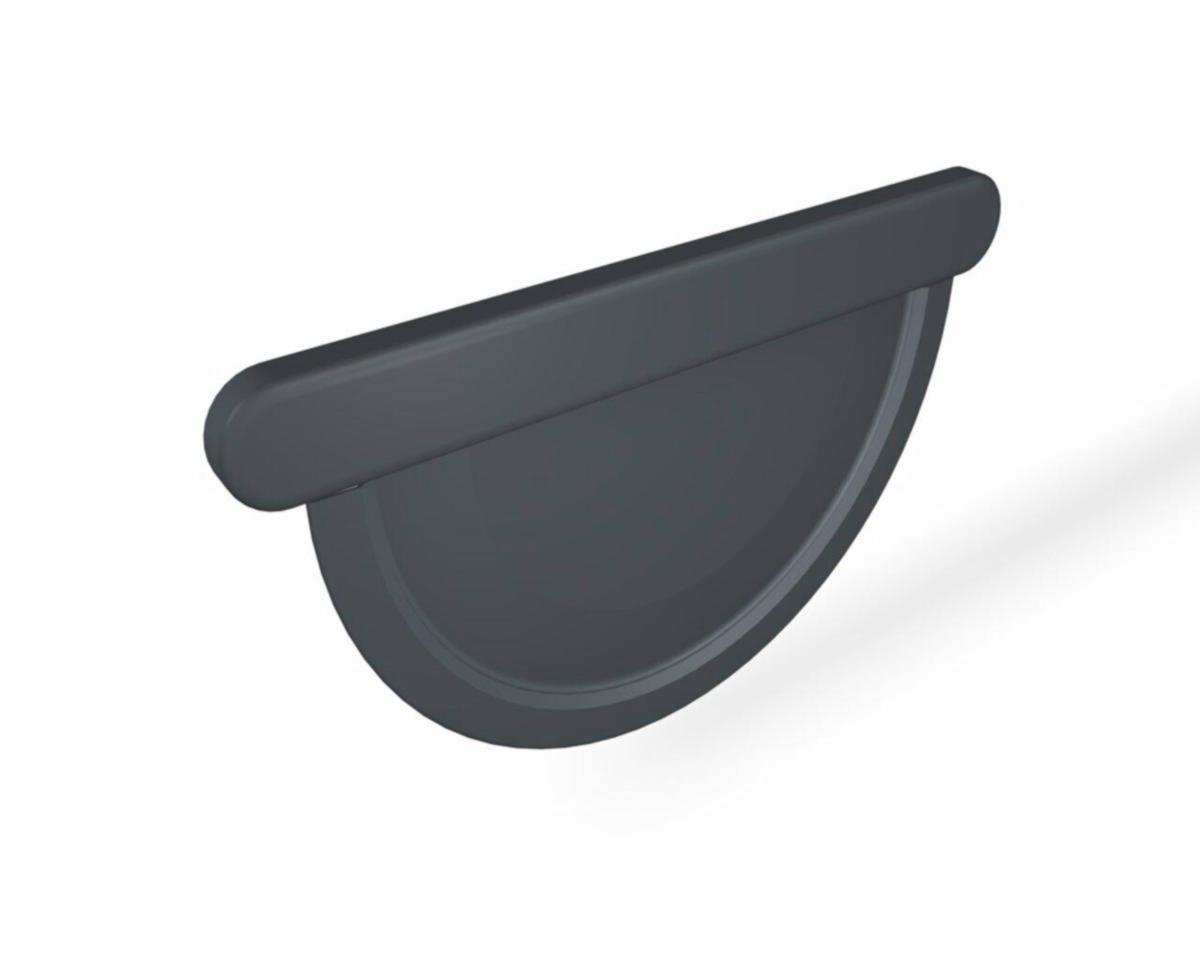 Gutter End Cap 125 Alu, Prefa - STOPEND ALU P.10 125 DARK GREY NR 19 PREFA