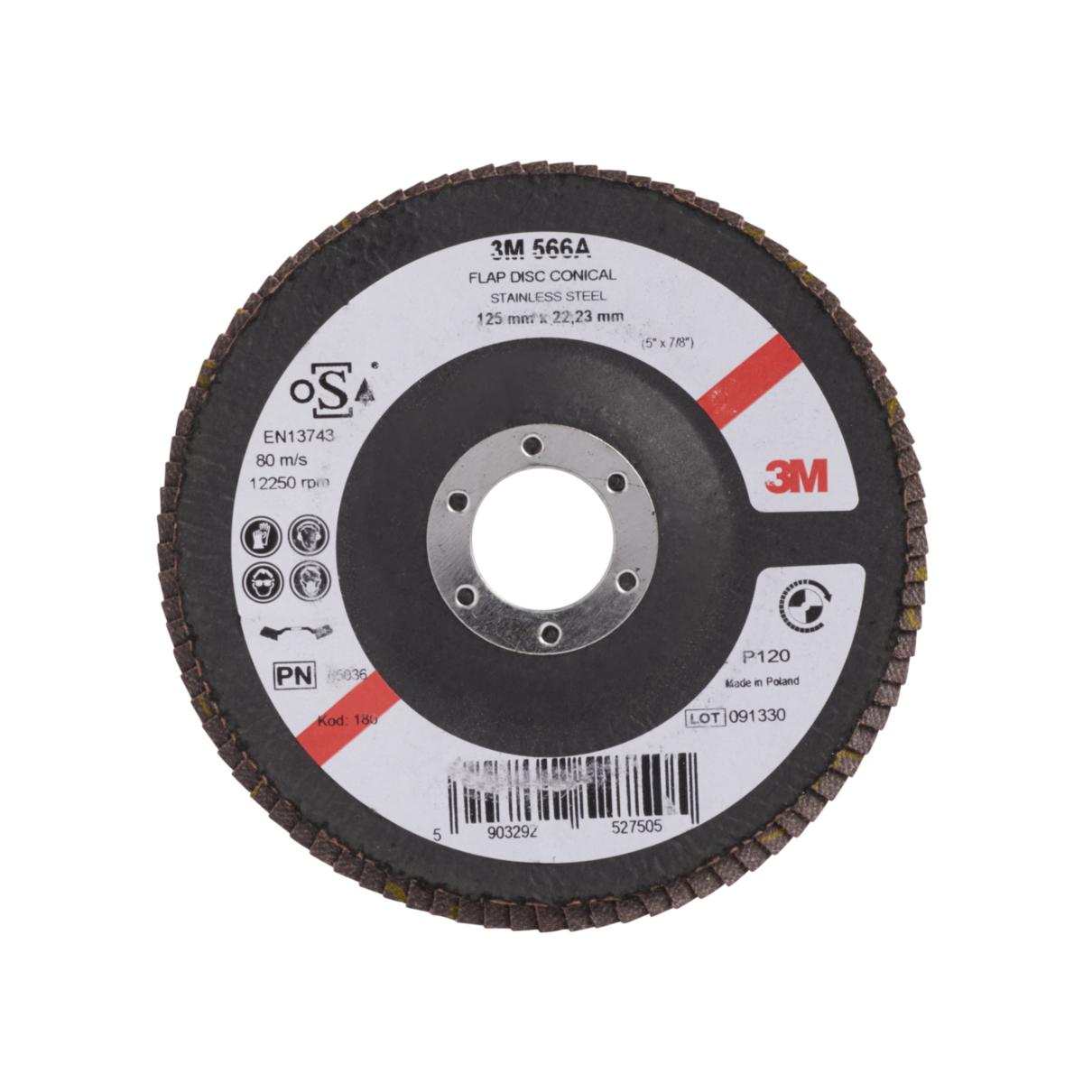 Lamellrondell 3M 566A Konisk - LAMELLRONDELL 3M 566A 125X22 KORN 120