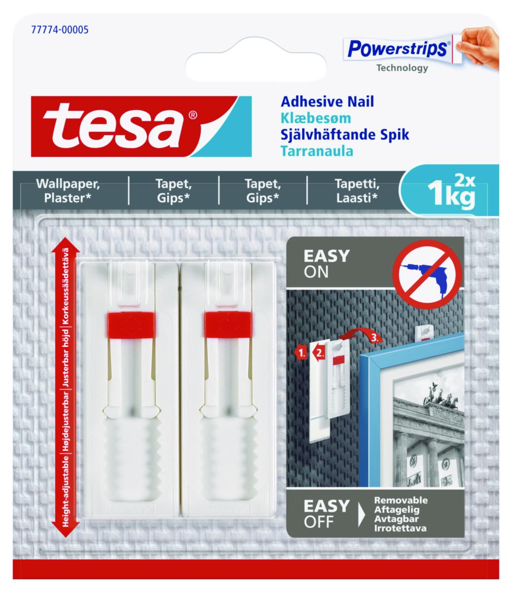 Tape adhesive nail 77772/77776/777774/77777 Tesa - TESA ADJUSTABLE ADHESIVE NAIL 1KG FOR WALLPAPER AND PLASTER